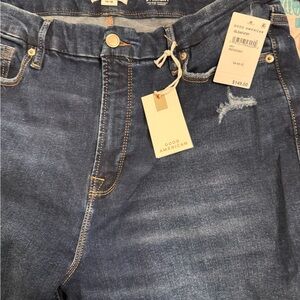 Good American Distressed Blue Boyfriend Jeans